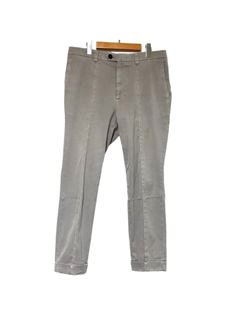 Brunello Cucinelli Washed Cotton Stretch Work Pants 50 Brown Beige